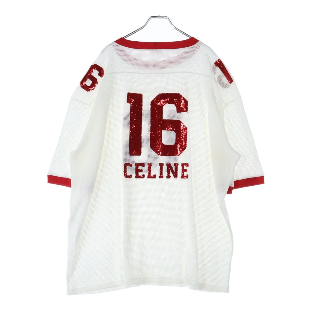 CELINE(セリーヌ) 16 EMBROIDERED T-SHIRT IN JERSEY MESH