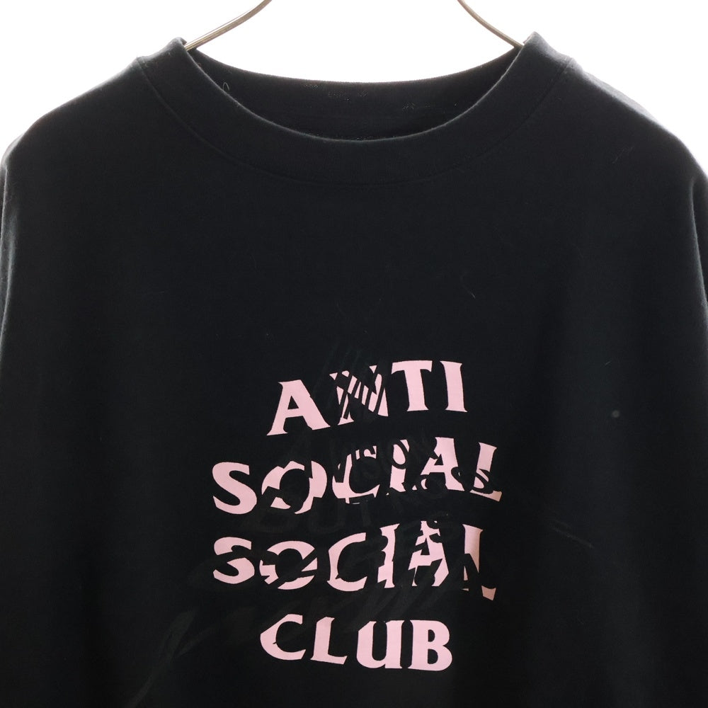 ANTI SOCIAL SOCIAL CLUB(アンチソーシャルソーシャルクラブ) ロゴプリント コットン クルーネックスウェットトレーナー ブラック SS3000P