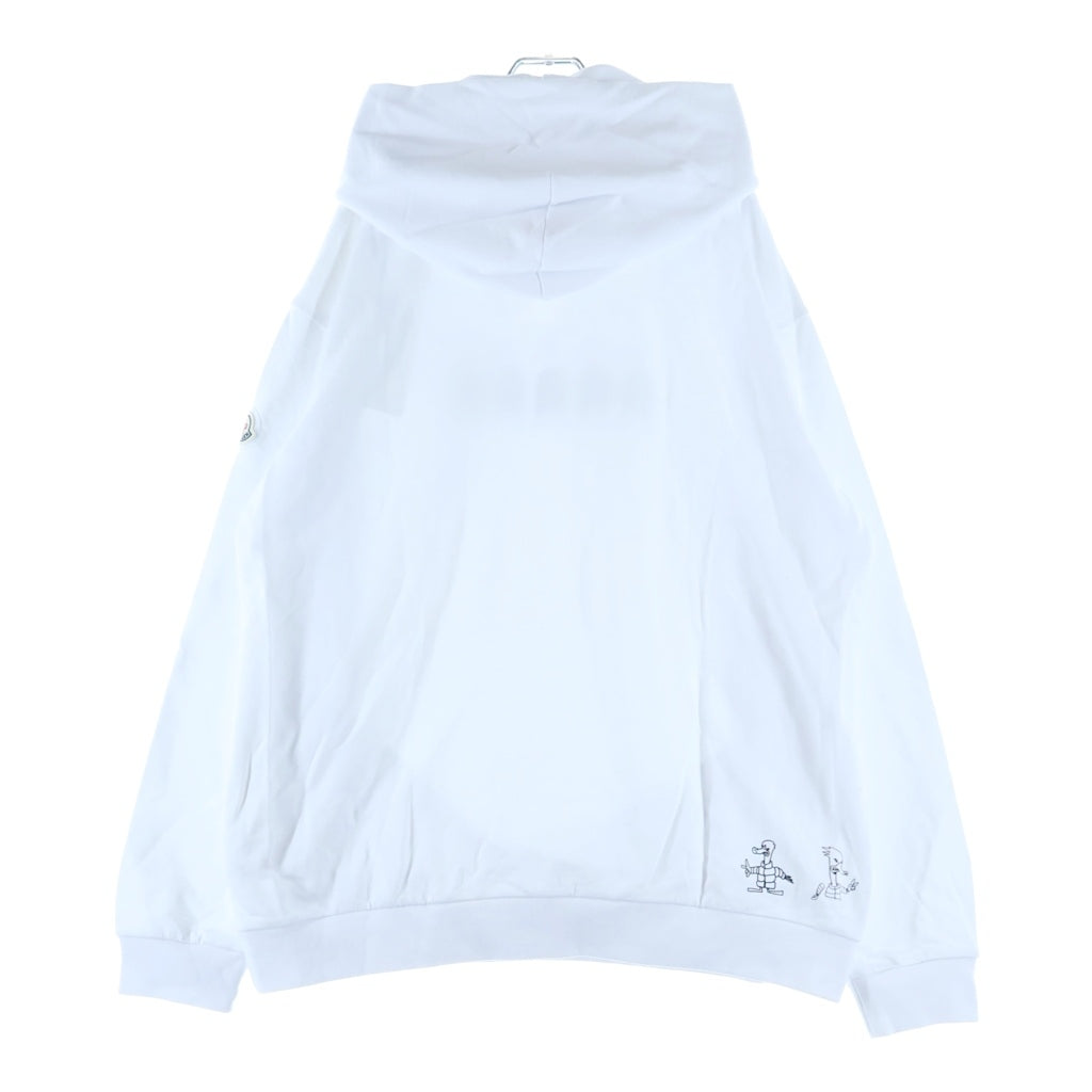 MONCLER(モンクレール) 22AW ダックプリント プルオーバースウェットパーカー フーディー ホワイト H20918G00038 809KR