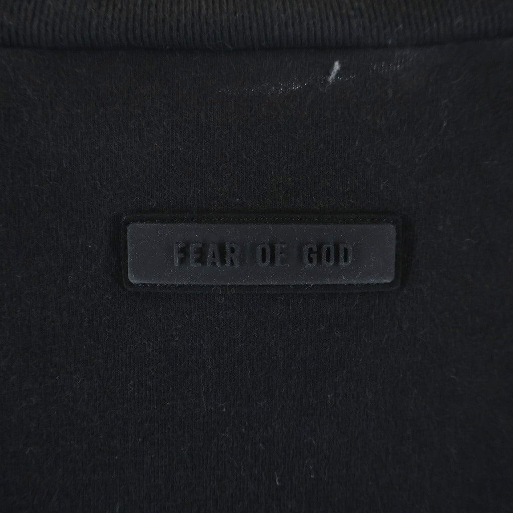 FEAR OF GOD ESSENTIALS(フィアオブゴッド エッセンシャルズ) ブランドロゴ モックネック 半袖Tシャツ カットソー ブラック