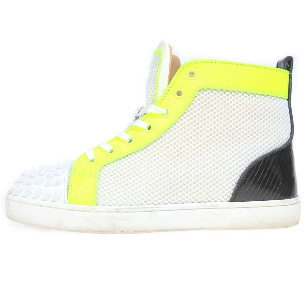 CHRISTIAN LOUBOUTIN(クリスチャンルブタン) ルゥスパイクス メッシュ ハイカットスニーカー ホワイト/イエロー