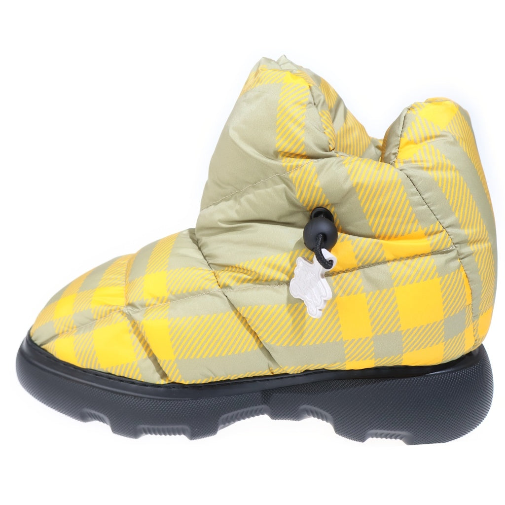 BURBERRY(バーバリー) Check Drawstring Pillow Padded Ankle Boots チェック ピロー パデッド アンクルブーツ イエロー 8074743