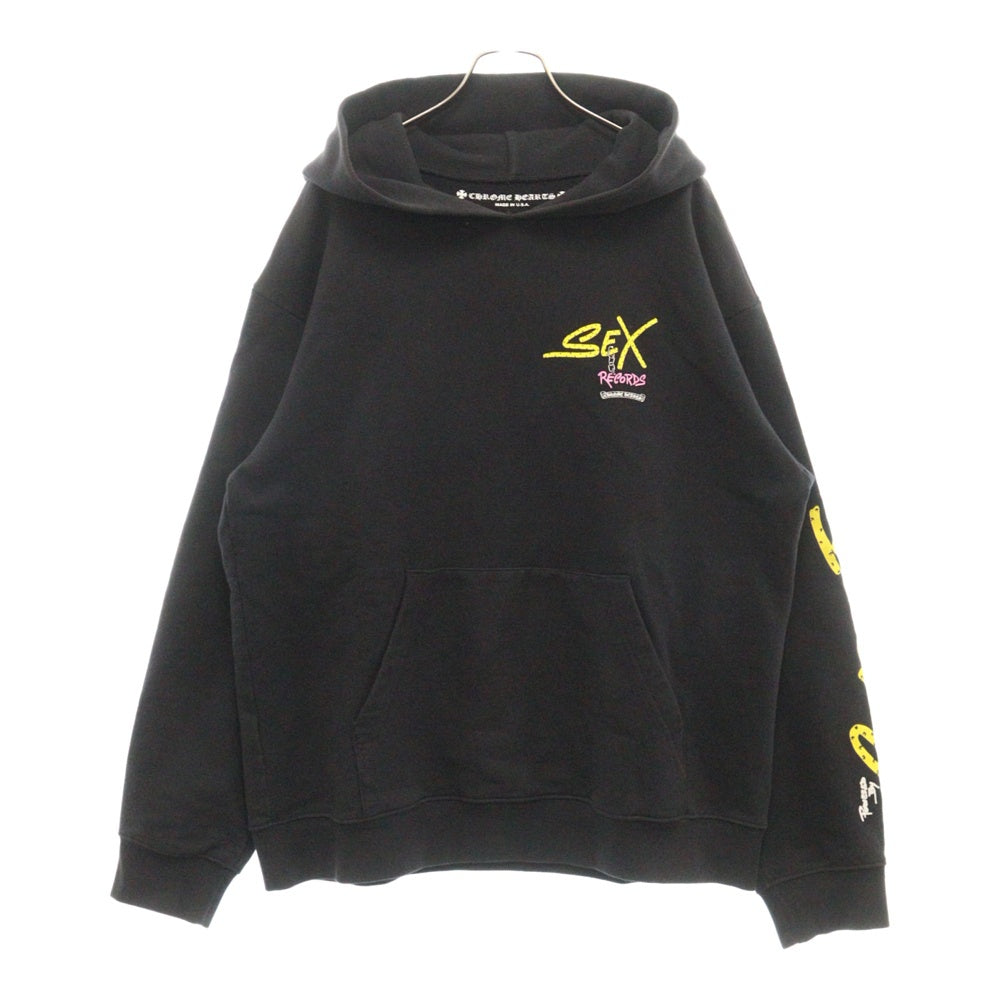 CHROME HEARTS(クロムハーツ) MATTY BOY SEX RECORDS マッティボーイ パーカー ブラック コットン フーディー #XL
