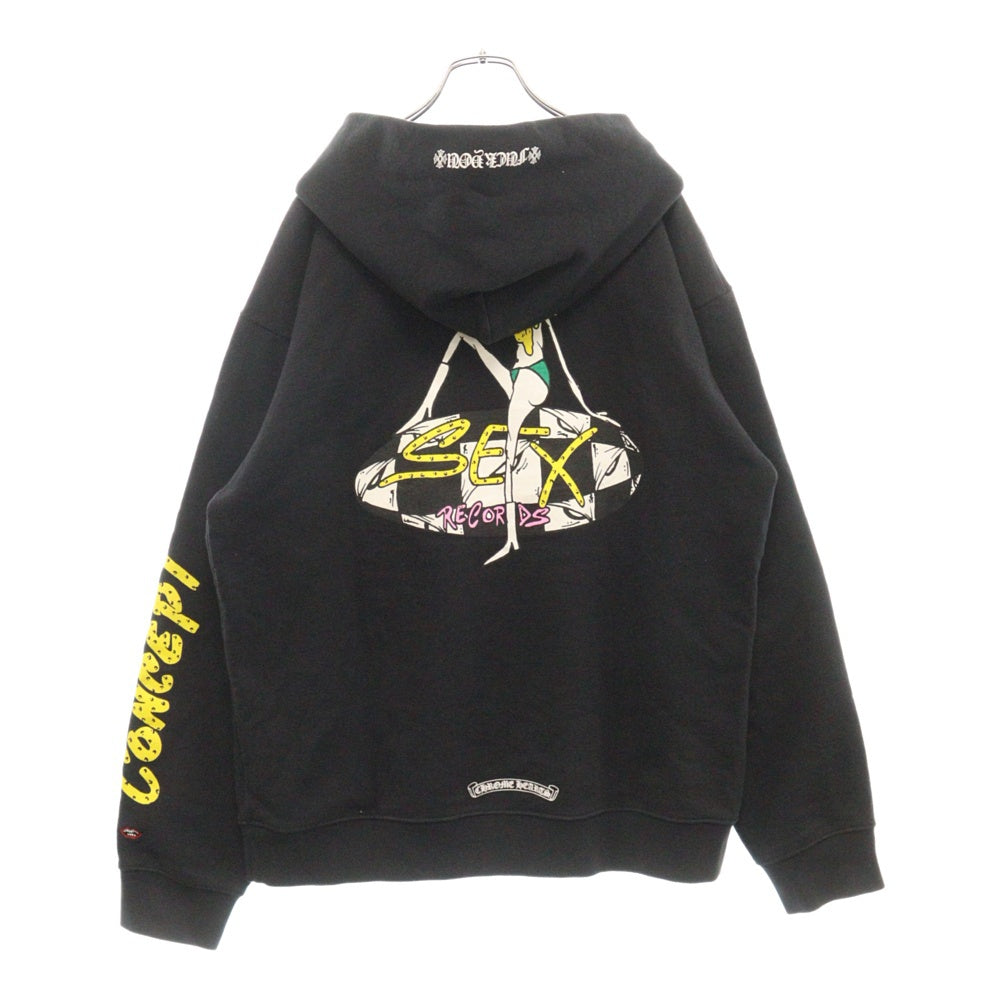 CHROME HEARTS(クロムハーツ) MATTY BOY SEX RECORDS マッティボーイ パーカー ブラック コットン フーディー #XL