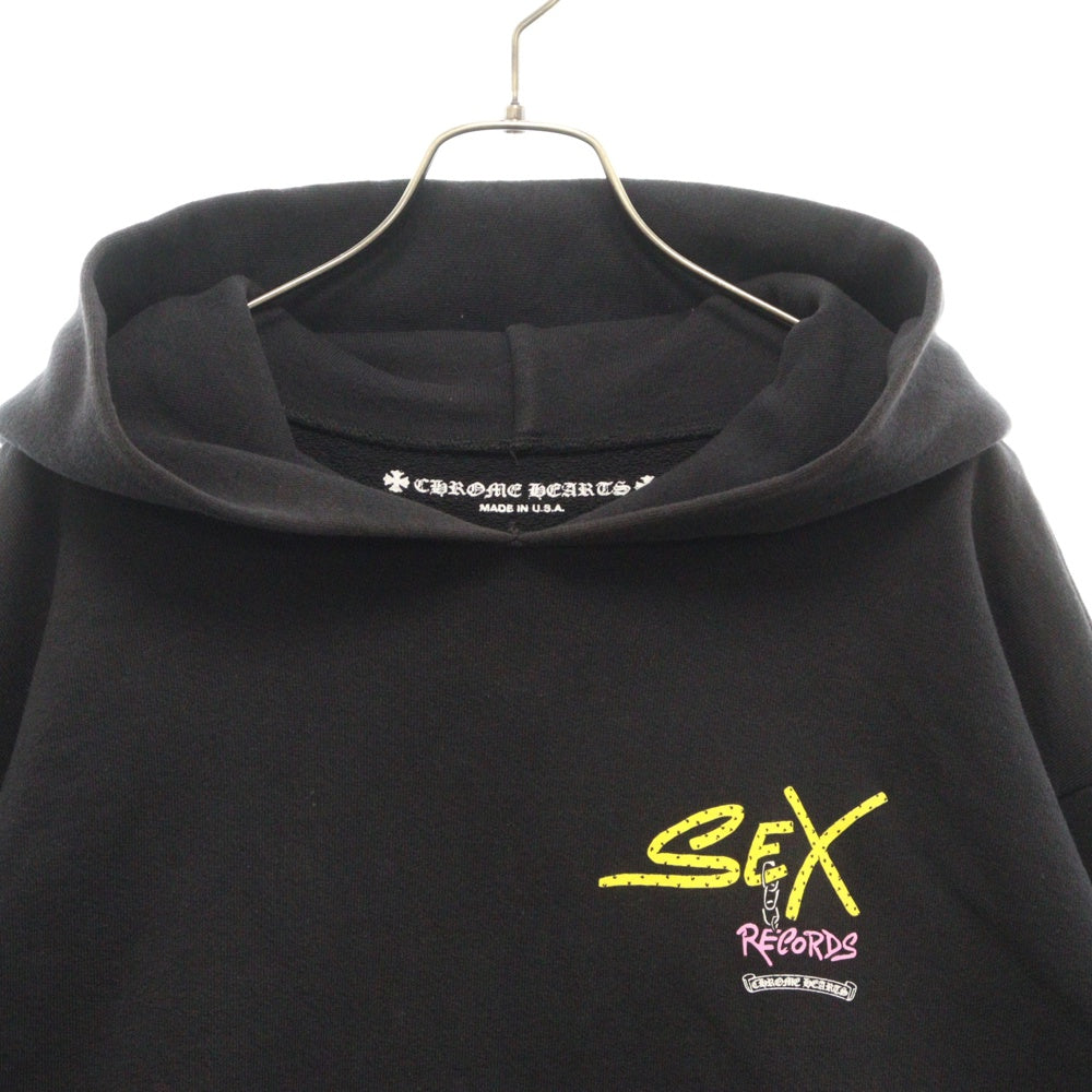 CHROME HEARTS(クロムハーツ) MATTY BOY SEX RECORDS マッティボーイ パーカー ブラック コットン フーディー #XL