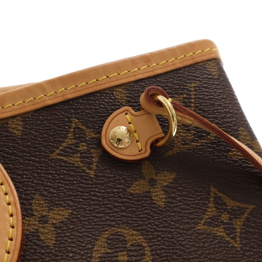 LOUIS VUITTON(ルイヴィトン) モノグラム ネヴァーフルPM ポーチ付 レザー ハンドバッグ ブラウン レディース M41245