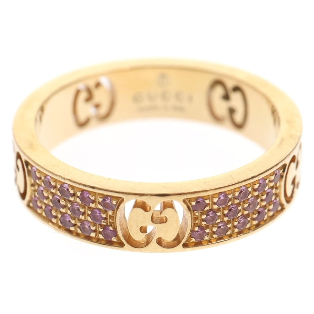 GUCCI(グッチ) GGアイコン スターダスト ピンクサファイア リング 750 K18 PG ピンクゴールド 指輪
