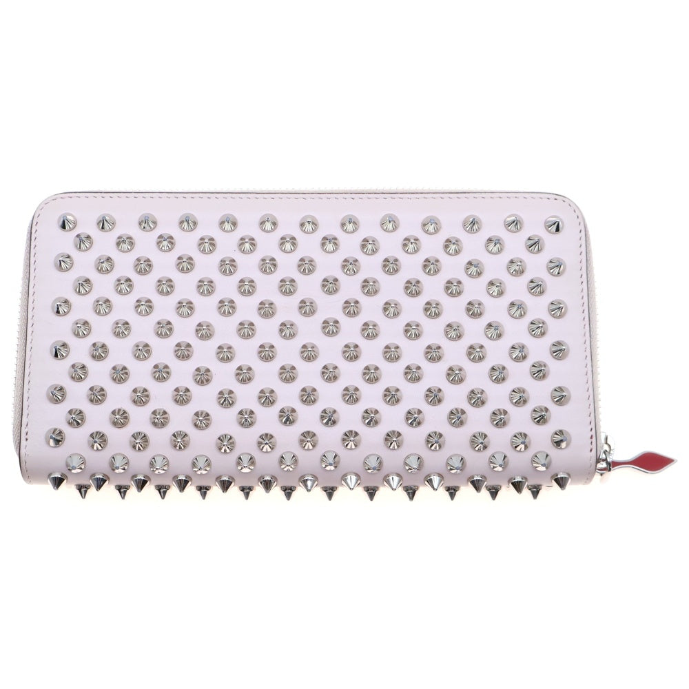 CHRISTIAN LOUBOUTIN(クリスチャンルブタン) パネトーネ フルスタッズ ラウンドジップ レザー ロングウォレット 長財布 ピンク 1165065
