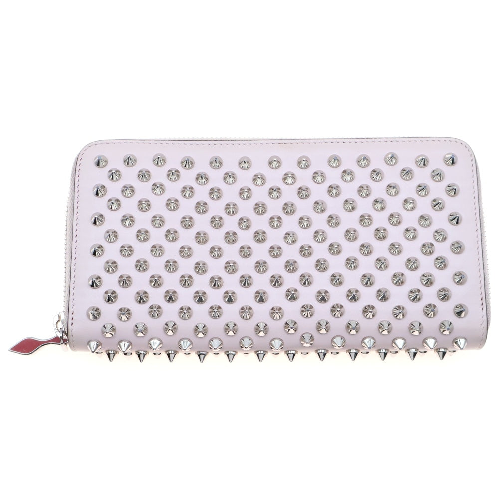 CHRISTIAN LOUBOUTIN(クリスチャンルブタン) パネトーネ フルスタッズ ラウンドジップ レザー ロングウォレット 長財布 ピンク 1165065