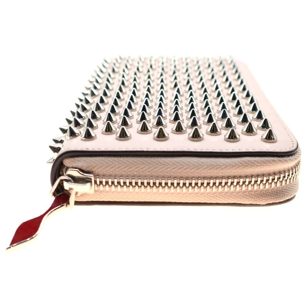 CHRISTIAN LOUBOUTIN(クリスチャンルブタン) パネトーネ フルスタッズ ラウンドジップ レザー ロングウォレット 長財布 ピンク 1165065