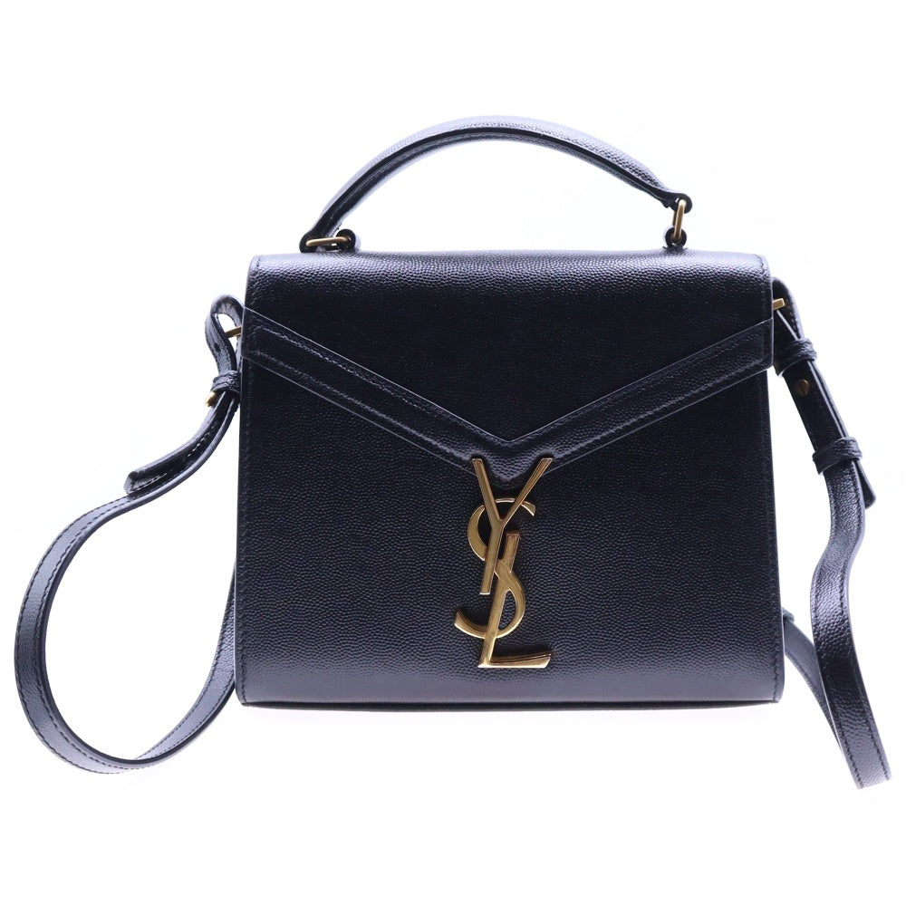 SAINT LAURENT PARIS(サンローランパリ) カサンドラ トップハンドル ミニ レザー2WAYハンドバッグ ショルダーバッグ ブラック 623930