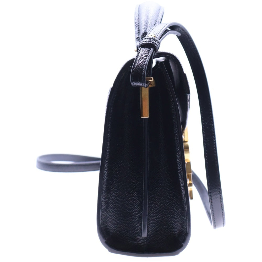 SAINT LAURENT PARIS(サンローランパリ) カサンドラ トップハンドル ミニ レザー2WAYハンドバッグ ショルダーバッグ ブラック 623930