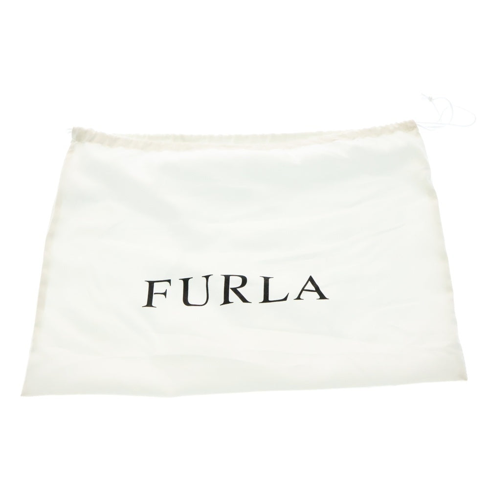 FURLA(フルラ) ロゴプレート フラップ レザー ショルダーバッグ ブラウン レディース 895480