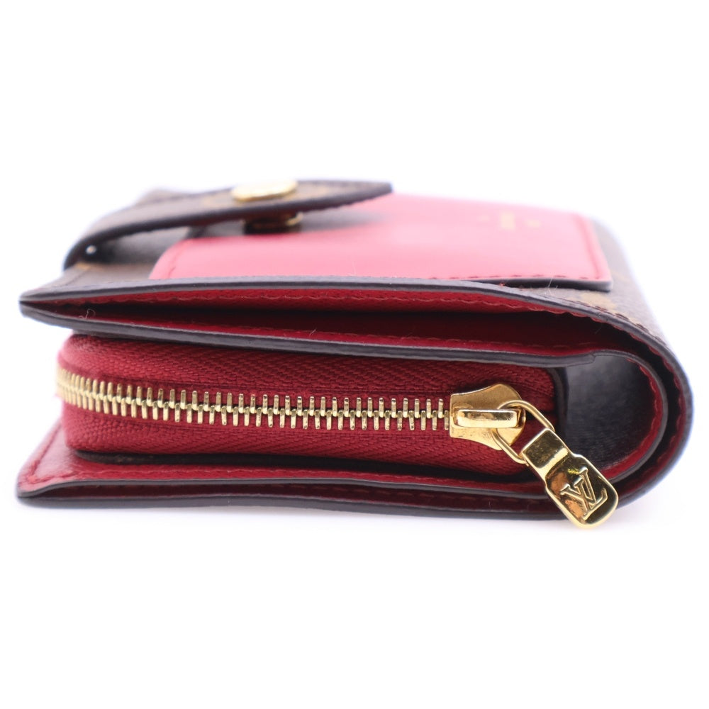 LOUIS VUITTON(ルイヴィトン) モノグラム ポルトフォイユ ジュリエット フューシャ 三つ折り財布 コンパクトウォレット ブラウン×ピンク ゴールド金具 レザー×PVC M69433