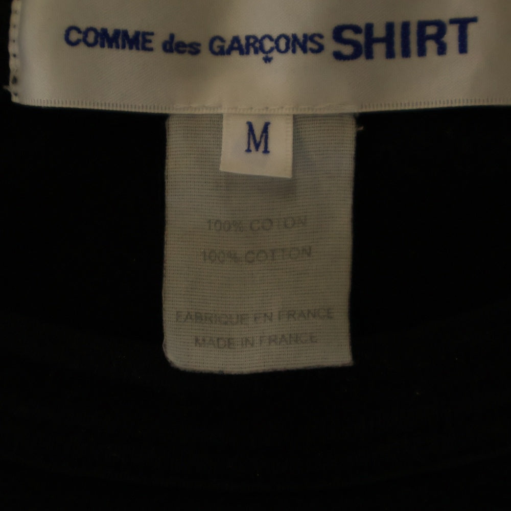 COMME des GARCONS SHIRT(コムデギャルソンシャツ) ギンガムチェック シャツスリーブ 切り替え クルーネック ロングスリーブ 長袖Tシャツ カットソー ブラック W21124