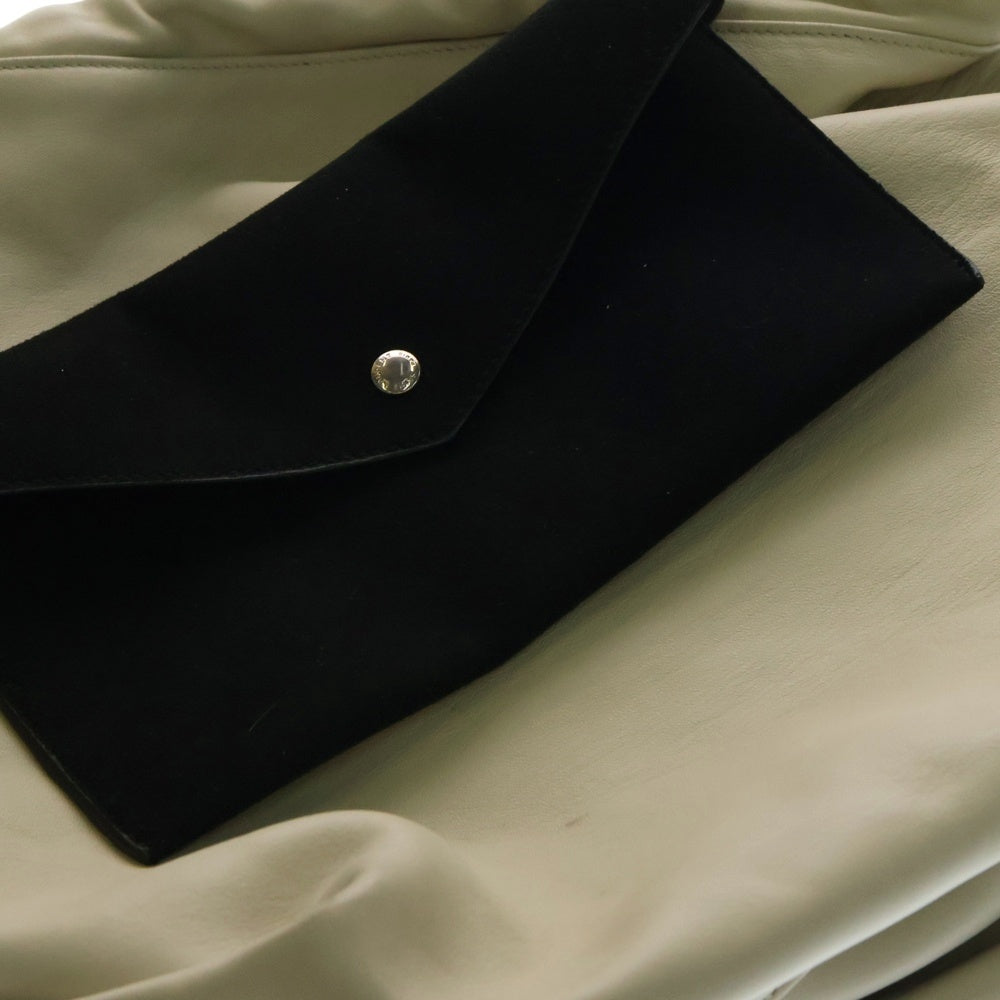 SAINT LAURENT PARIS(サンローランパリ) テディ チェーンショルダーバッグ 巾着バッグ ホワイト シルバー金具 レザー 538447