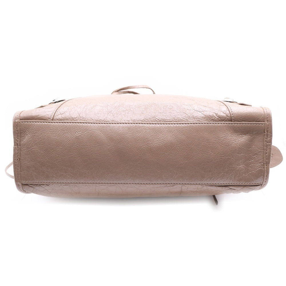 BALENCIAGA(バレンシアガ) ル シティ ハンドバッグ ベージュ シルバー金具 PVC×レザー 431621