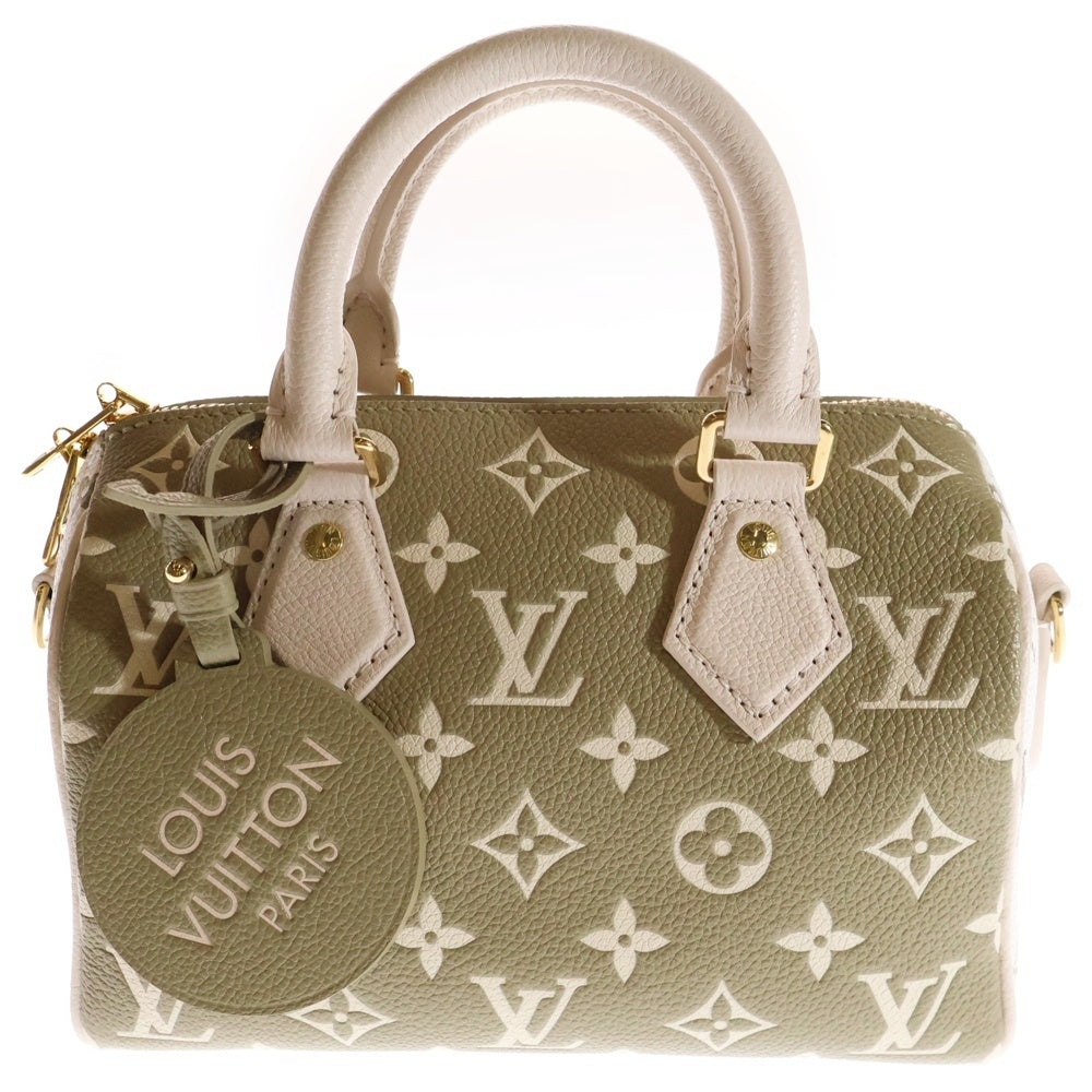 LOUIS VUITTON(ルイヴィトン) アンプラント スピーディバンドリエール20 バイカラー カーキ×アイボリー レザー 2wayハンドバッグ ショルダーバッグ RFID M46118