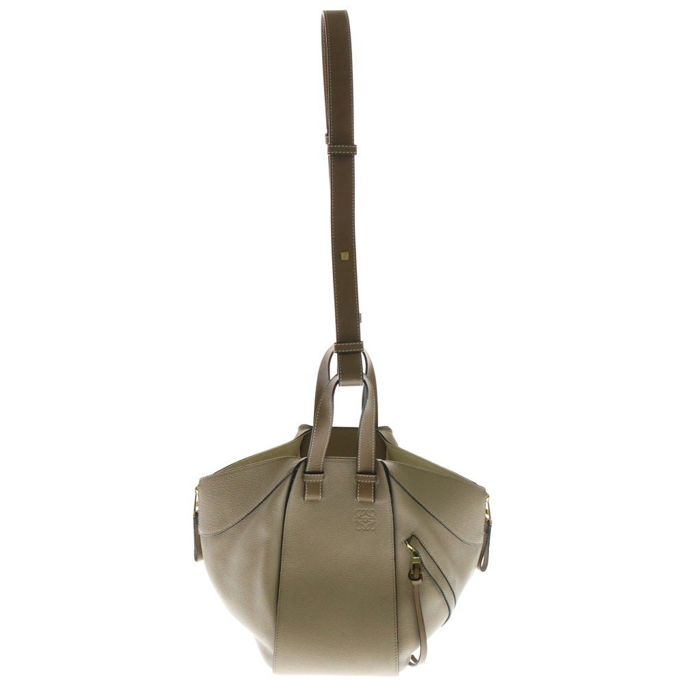 LOEWE(ロエベ) ハンモック 2WAYバッグ ハンドバッグ ショルダーバッグ ミニバッグ ブラウン×ベージュ ゴールド金具 レザー