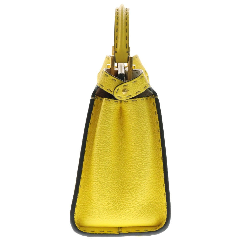 FENDI(フェンディ) セレリア ピーカブー アイコニック エッセンシャリー 2WAYレザーハンドバッグ ショルダーバッグ イエロー 8BN302