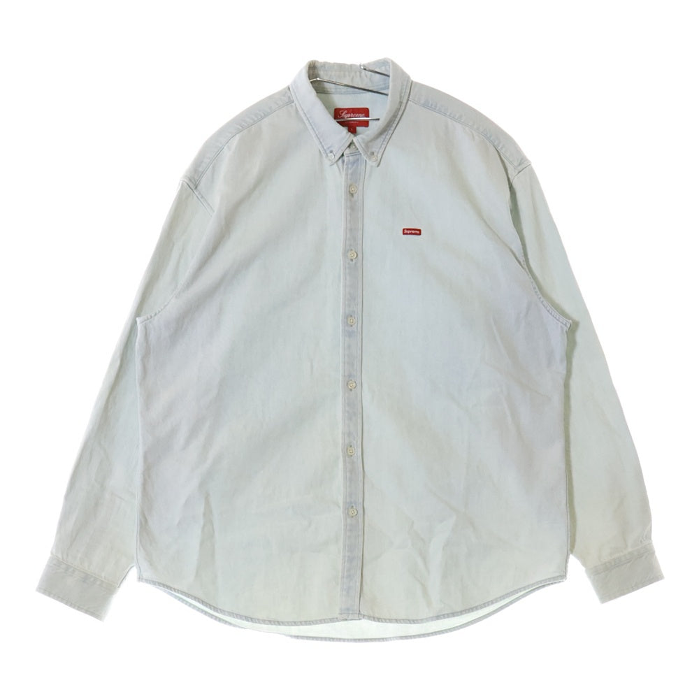 SUPREME(シュプリーム) 24SS Small Box Denim Shirt スモールボックス ロゴ刺繍 ボタンダウン デニム ロングスリーブ 長袖シャツ インディゴ