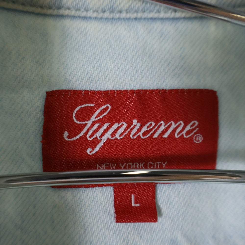 SUPREME(シュプリーム) 24SS Small Box Denim Shirt スモールボックス ロゴ刺繍 ボタンダウン デニム ロングスリーブ 長袖シャツ インディゴ