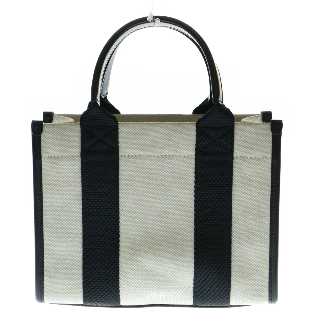 BALENCIAGA(バレンシアガ) ハードウェアXS ロゴプリント キャンバス レザー 2WAY ハンド ショルダーバッグ ブラック/ホワイト 693662