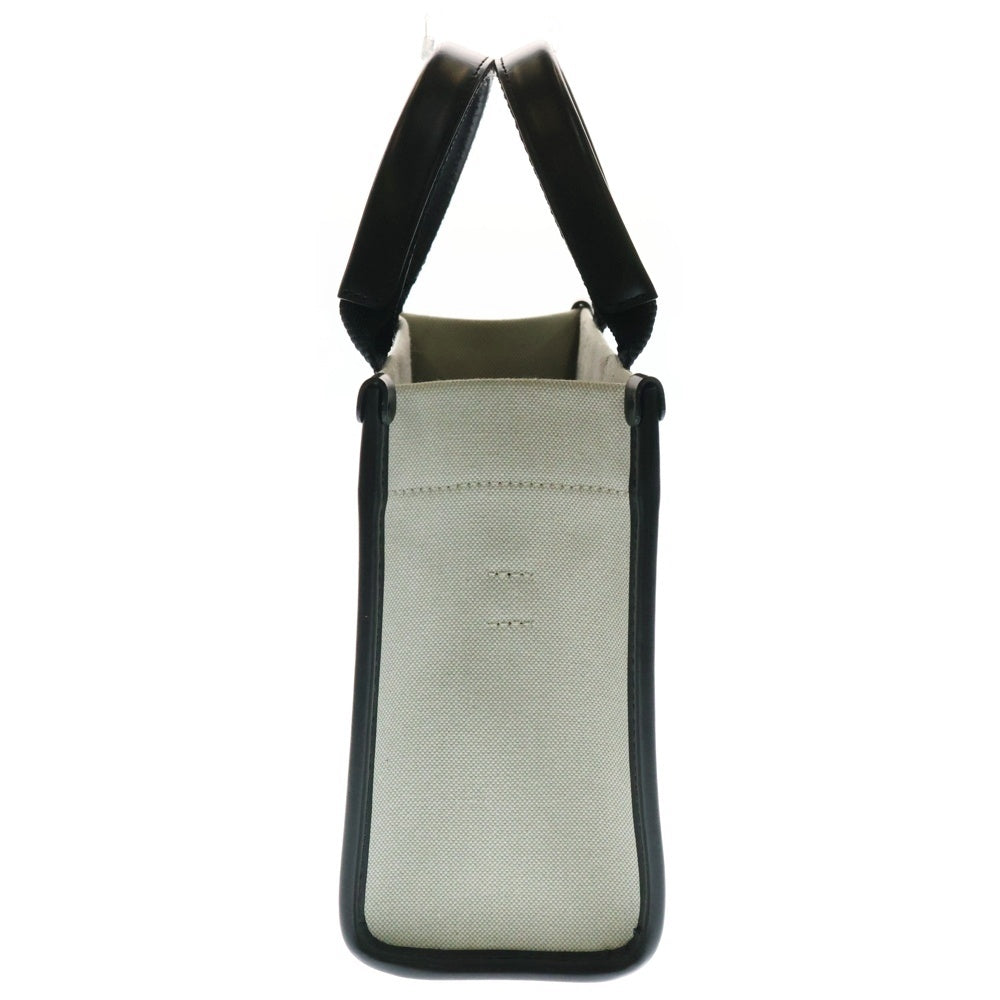 BALENCIAGA(バレンシアガ) ハードウェアXS ロゴプリント キャンバス レザー 2WAY ハンド ショルダーバッグ ブラック/ホワイト 693662