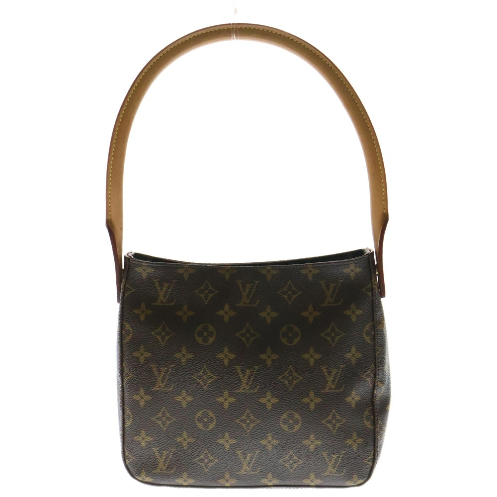 LOUIS VUITTON(ルイヴィトン) モノグラム ルーピングMM ハンドバッグ ワンショルダーバッグ ブラウン ゴールド金具 レザー×PVC M51146