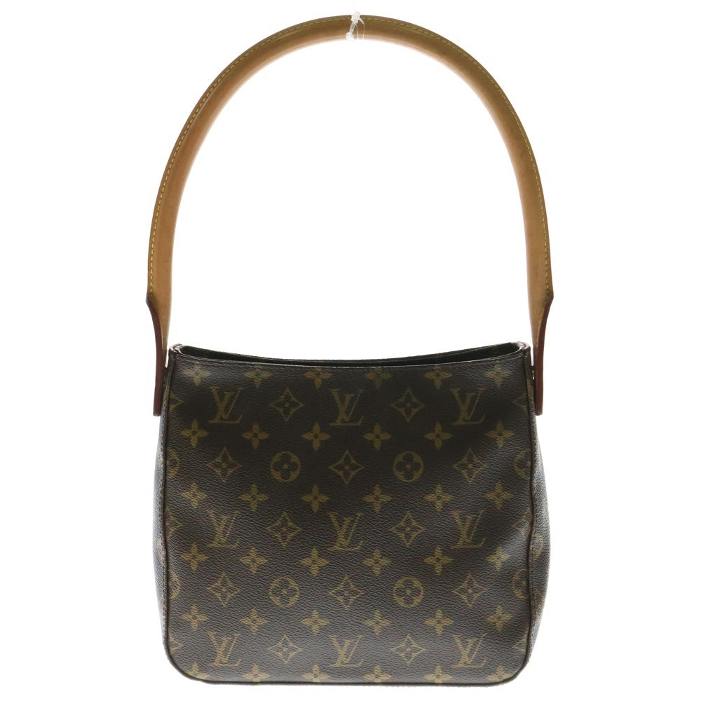 LOUIS VUITTON(ルイヴィトン) モノグラム ルーピングMM ハンドバッグ ワンショルダーバッグ ブラウン ゴールド金具 レザー×PVC M51146