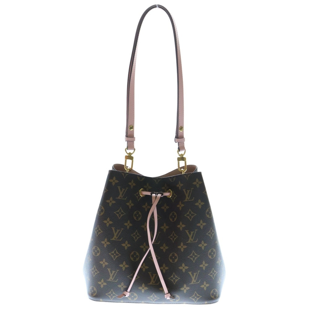 LOUIS VUITTON(ルイヴィトン) モノグラム ネオ・ノエ ショルダーストラップ ブラウン×ピンク ゴールド金具 PVC M44022