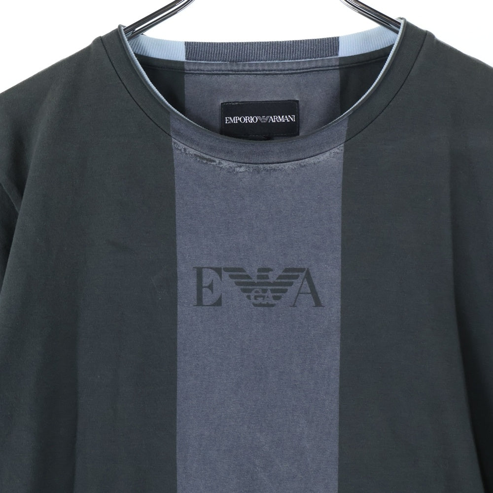 EMPORIO ARMANI(エンポリオアルマーニ) EAロゴプリント レイヤードデザイン クルーネック 半袖Tシャツ カットソー グレー