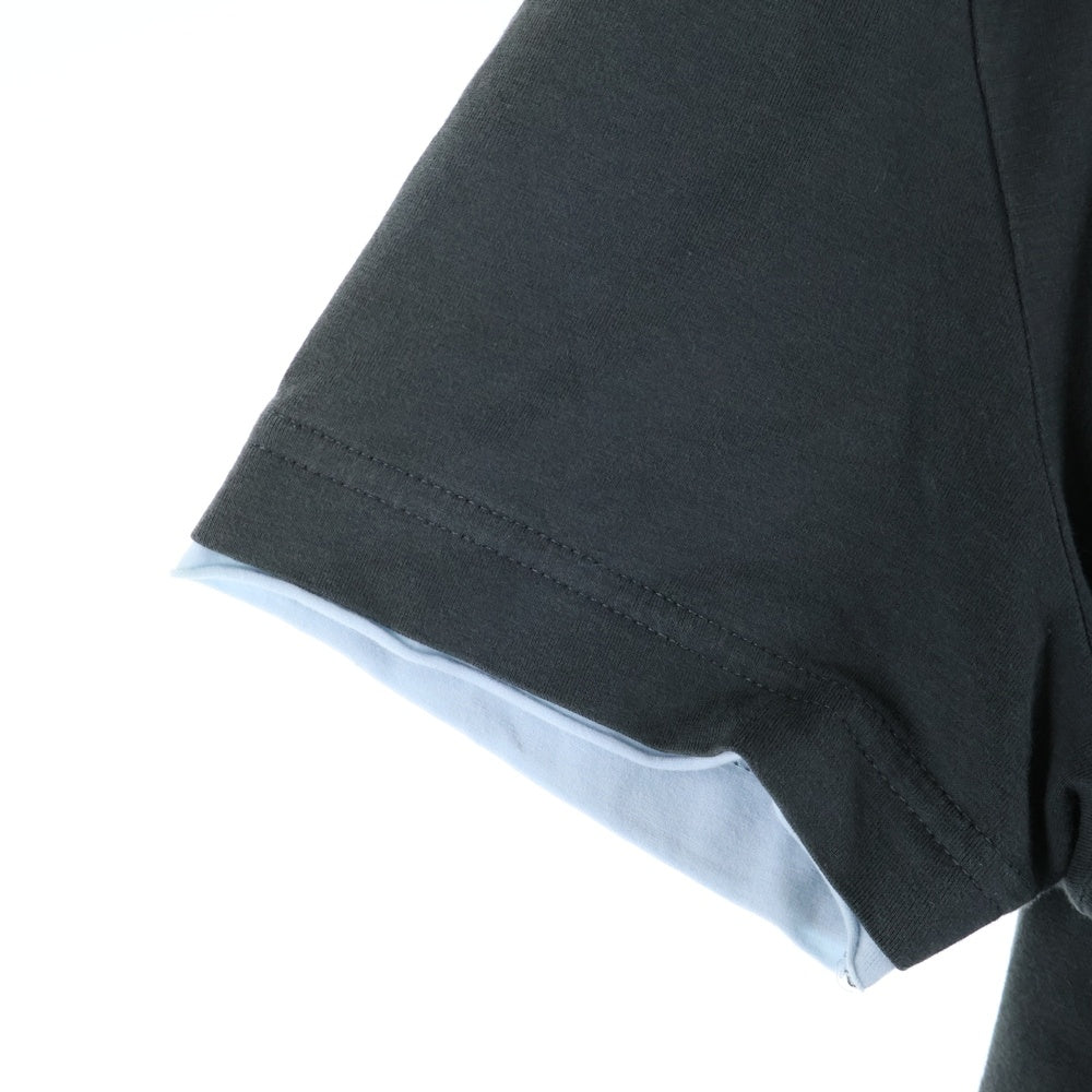 EMPORIO ARMANI(エンポリオアルマーニ) EAロゴプリント レイヤードデザイン クルーネック 半袖Tシャツ カットソー グレー
