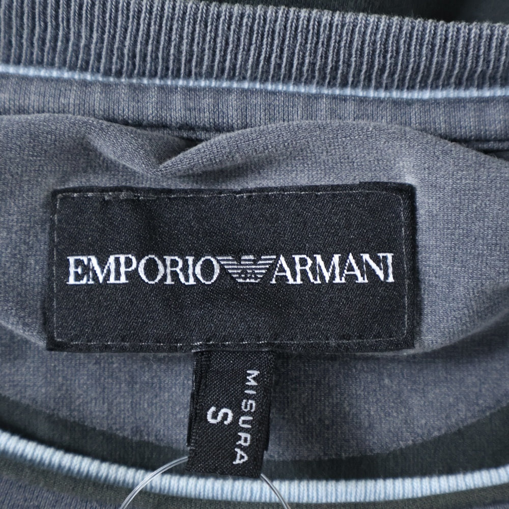 EMPORIO ARMANI(エンポリオアルマーニ) EAロゴプリント レイヤードデザイン クルーネック 半袖Tシャツ カットソー グレー