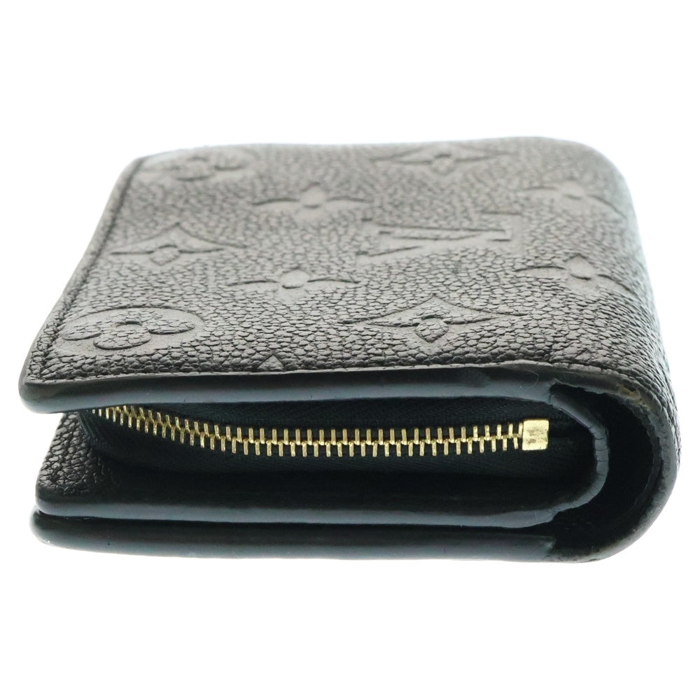 LOUIS VUITTON(ルイヴィトン) モノグラムアンプラント ポルトフォイユ・クレア コンパクトウォレット 三つ折り財布 コインケース ブラック ゴールド金具 レザー M80151