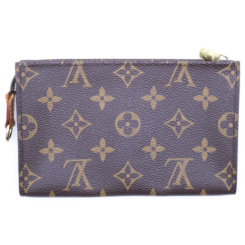 LOUIS VUITTON(ルイヴィトン) モノグラム プチバケット ポーチ ブラウン ゴールド金具 レザー×PVC M42238
