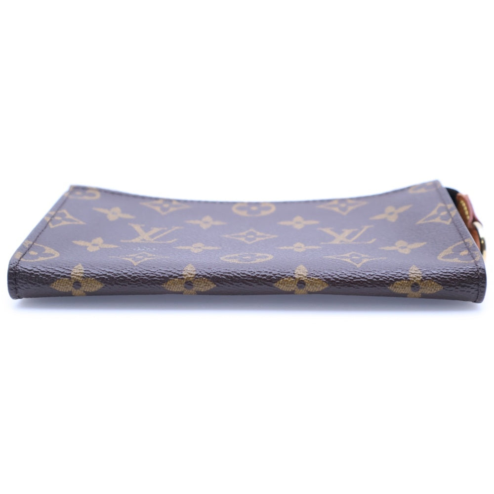 LOUIS VUITTON(ルイヴィトン) モノグラム プチバケット ポーチ ブラウン ゴールド金具 レザー×PVC M42238