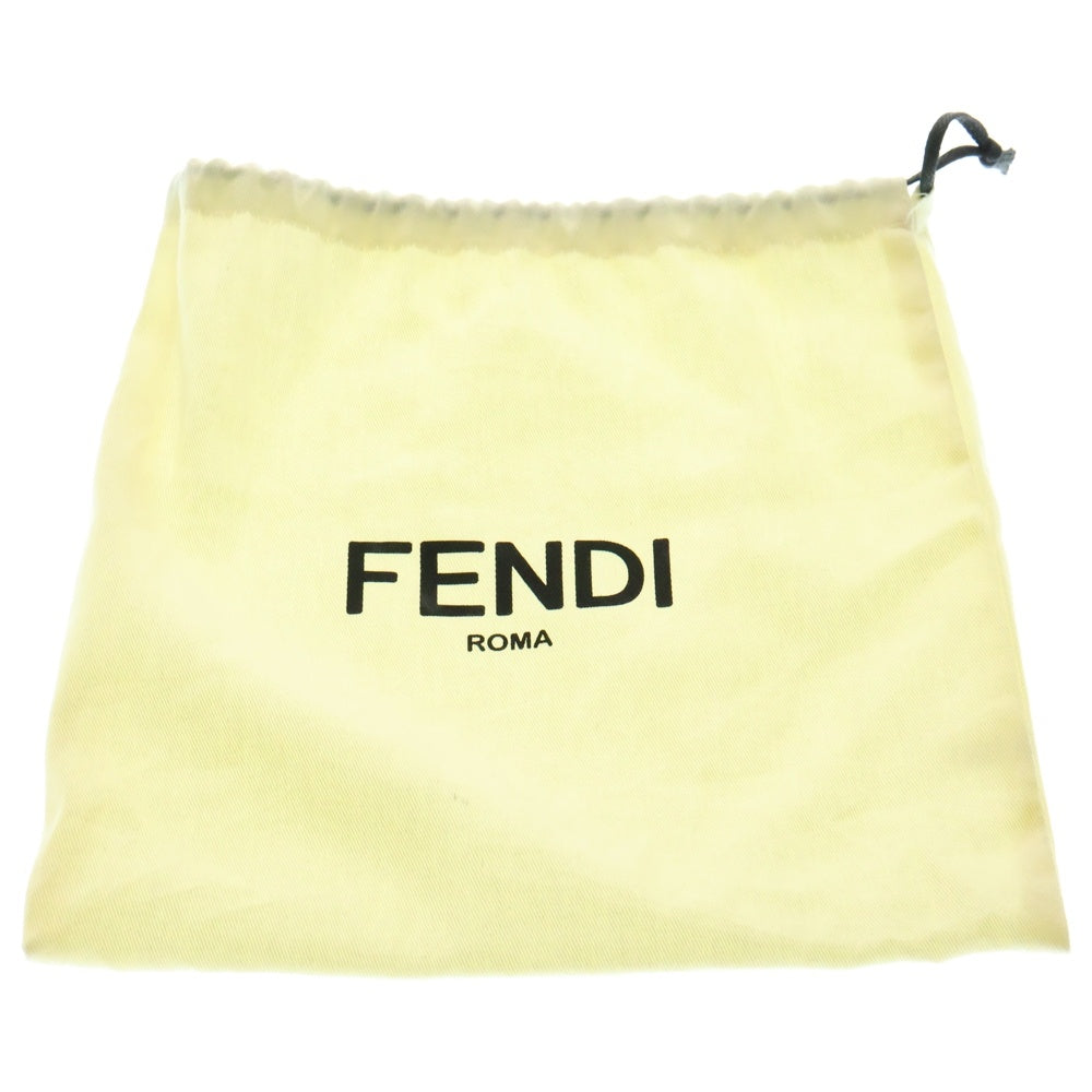 FENDI(フェンディ) ムーンライト FFロゴプレート レザー ショルダーバッグ ゴールド金具 ブラウン 8BT346