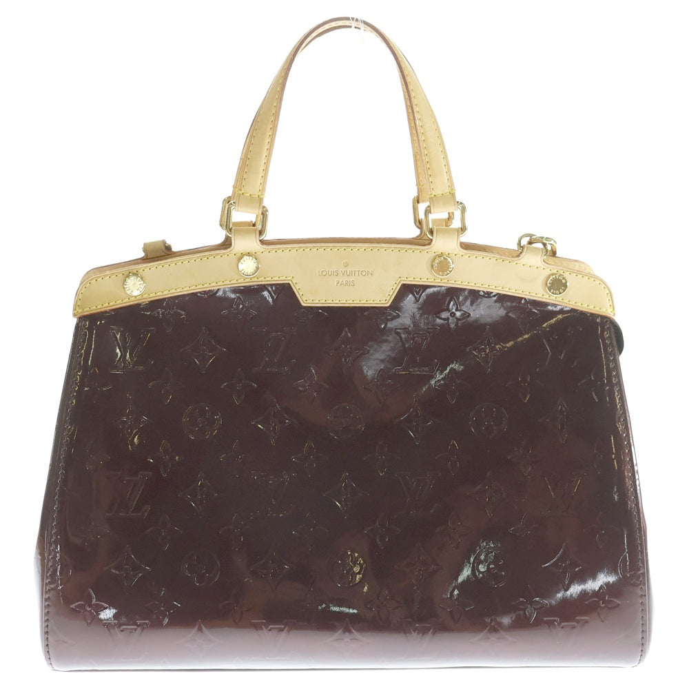LOUIS VUITTON(ルイヴィトン) モノグラム ヴェルニ ブレアMM 2WAY パテントレザーハンドバッグ ショルダーバッグ ブラウン レディース M91619