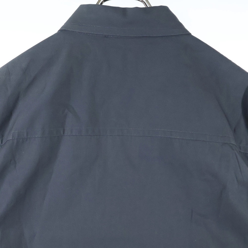BOTTEGA VENETA(ボッテガヴェネタ) PRE SPRING 2020 Panelled Cotton Overshirt パネールド コットン オーバー長袖シャツ グレー×ネイビー 611353 VKJ40