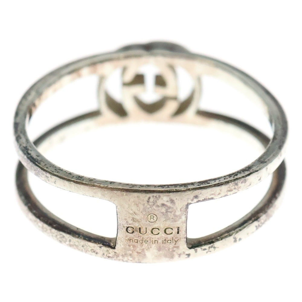 GUCCI(グッチ) ロゴ オープンバングルリング 指輪 シルバー SV925