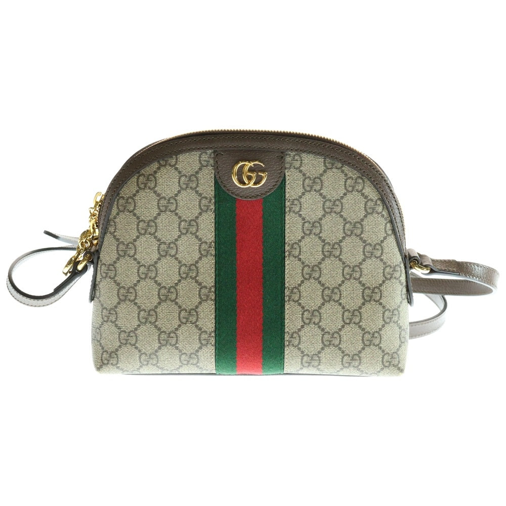 GUCCI(グッチ) オフィディア ショルダーバッグ ブラウン×ベージュ ゴールド金具 PVC×レザー 499621