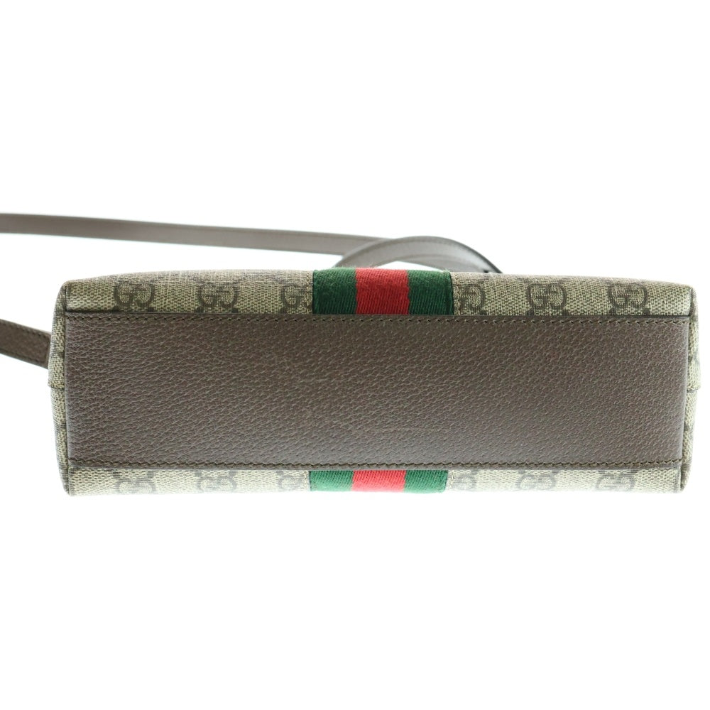 GUCCI(グッチ) オフィディア ショルダーバッグ ブラウン×ベージュ ゴールド金具 PVC×レザー 499621