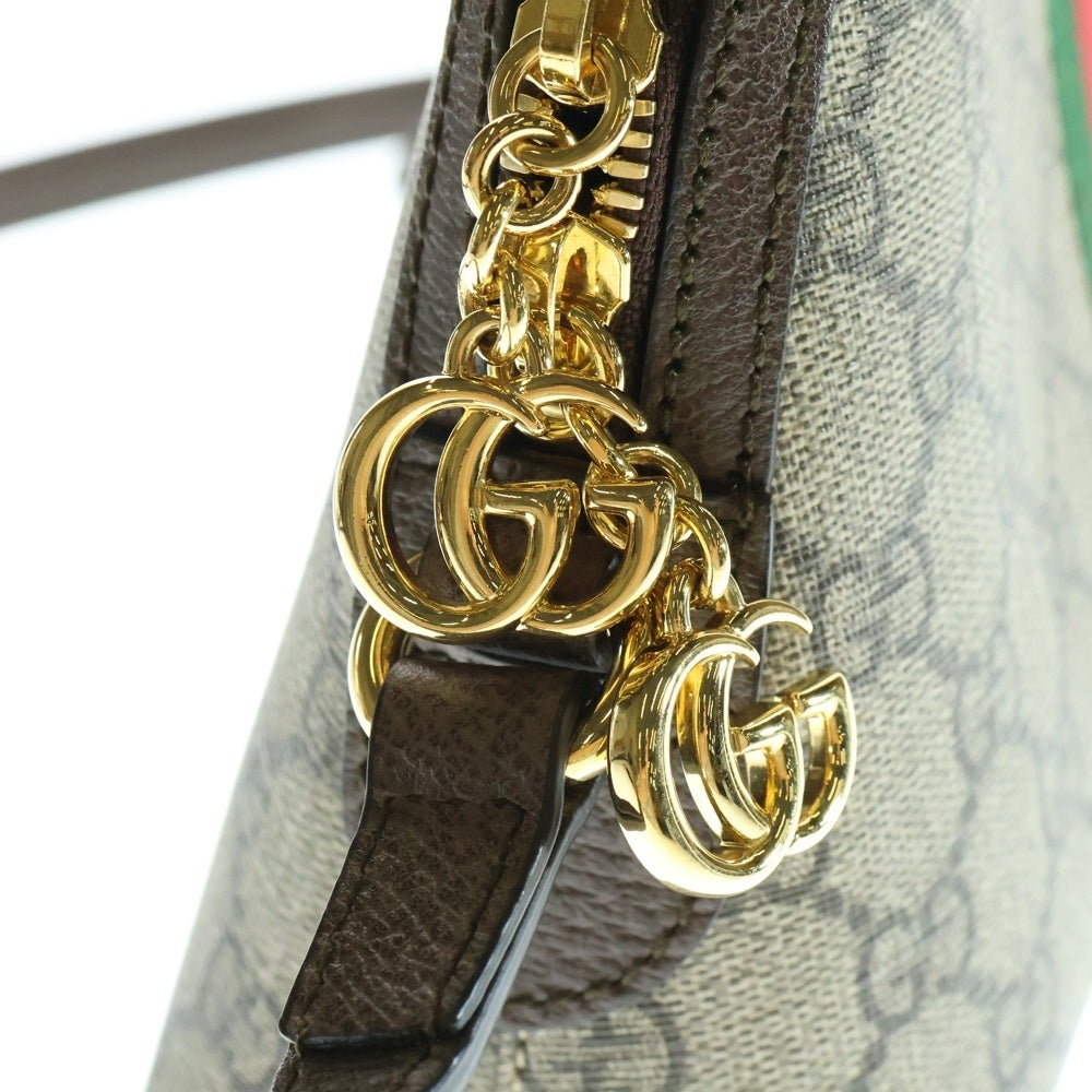 GUCCI(グッチ) オフィディア ショルダーバッグ ブラウン×ベージュ ゴールド金具 PVC×レザー 499621