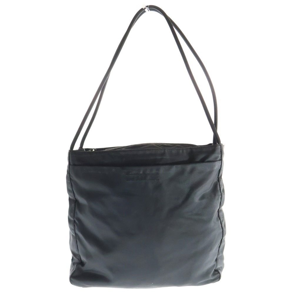 PRADA(プラダ) テスート ハンドバッグ ショルダーバッグ ブラック シルバー金具 ロゴ三角プレート ナイロン