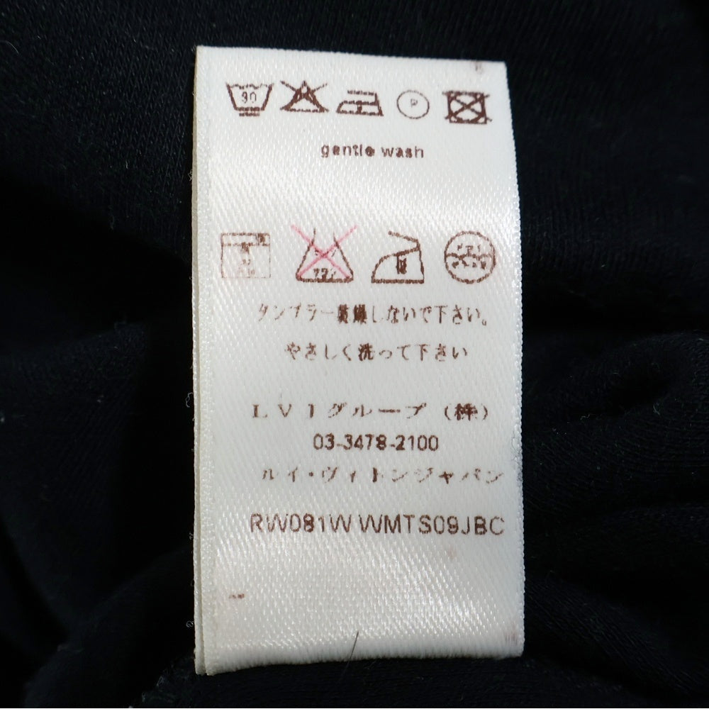 LOUIS VUITTON(ルイヴィトン) 08SS ロゴ刺繍 ボーダープリント ショルダーボタンデザイン クルーネック 半袖Tシャツ カットソー ブラック レディース RW081W WMTS09JBC