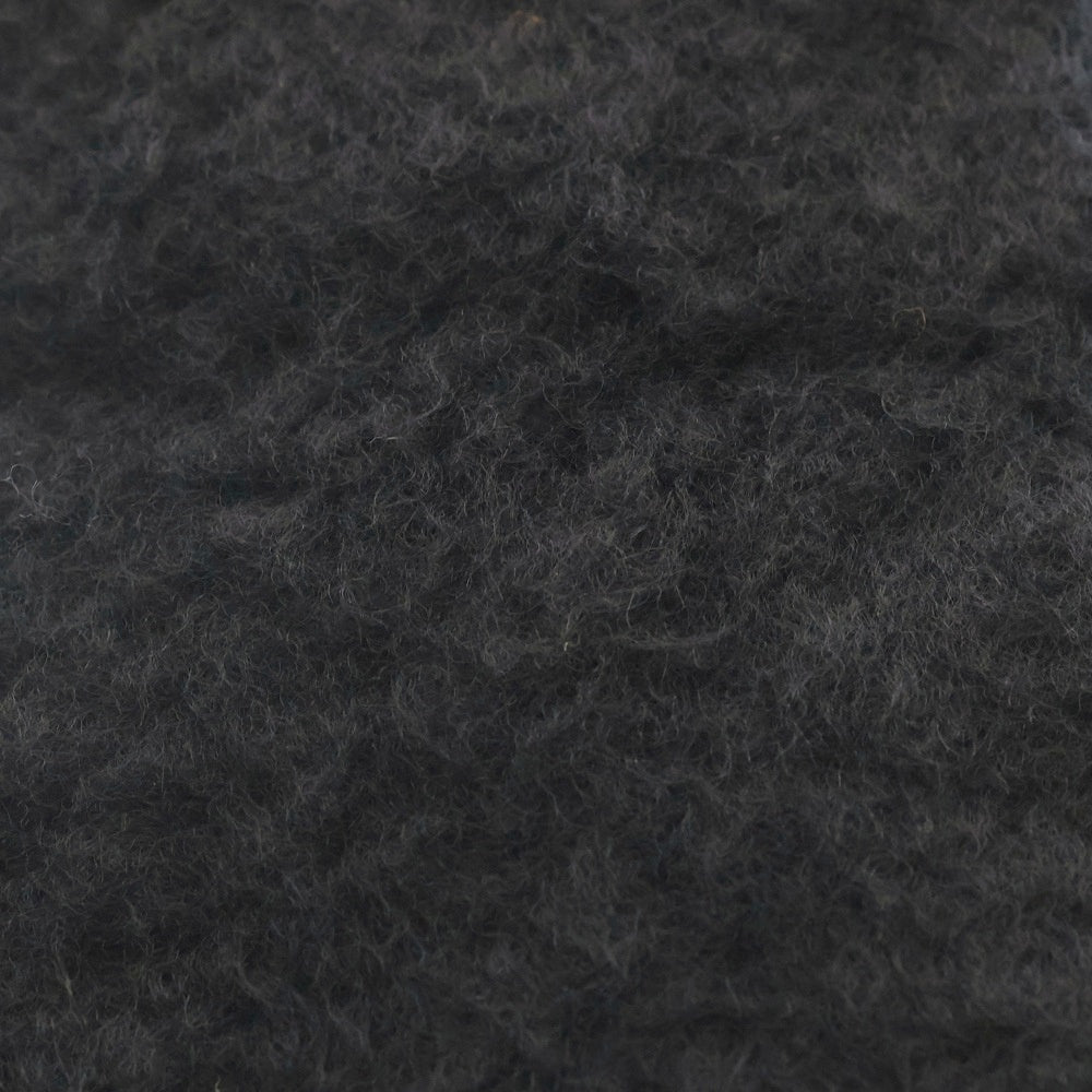 LOEWE(ロエベ) レザーパッチ アナグラム モヘア マフラー ブラック