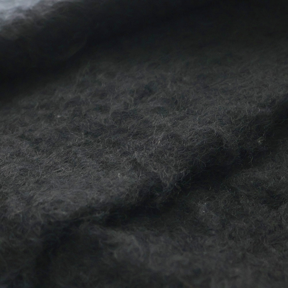 LOEWE(ロエベ) レザーパッチ アナグラム モヘア マフラー ブラック