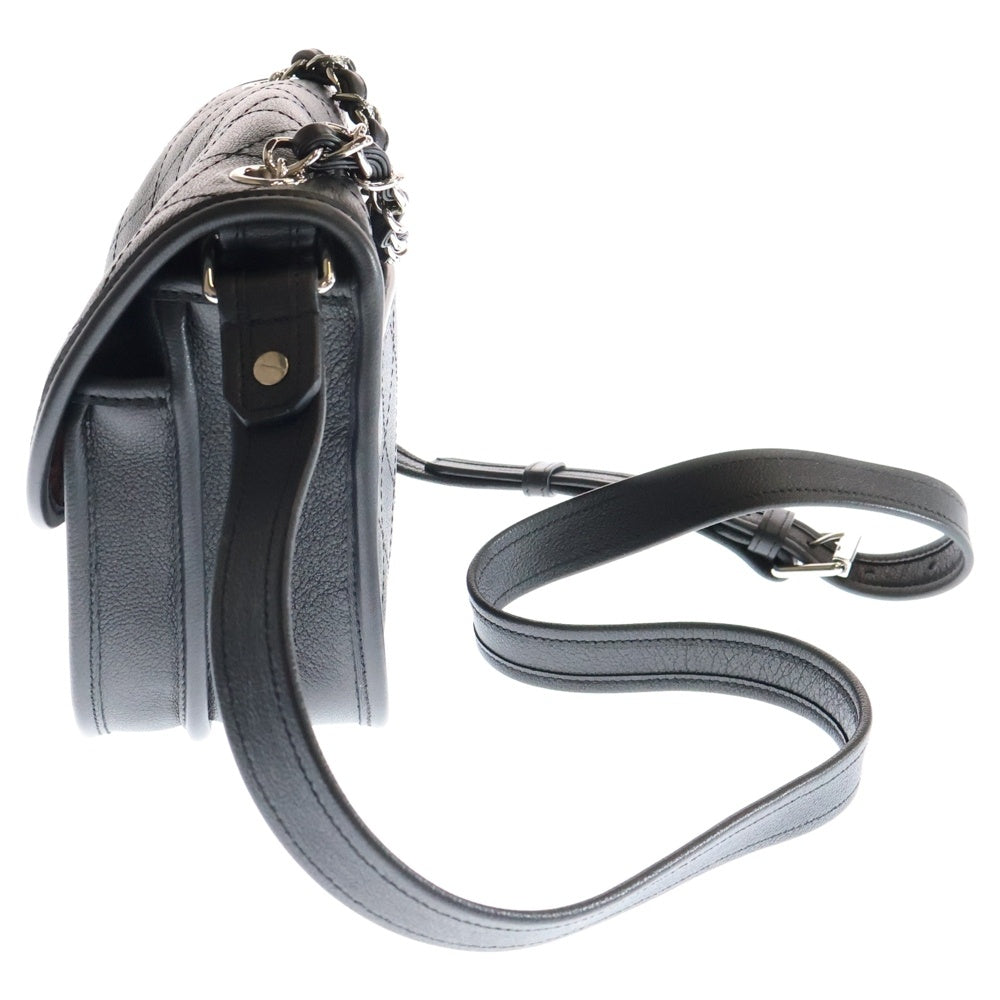 CHANEL(シャネル) ジャングル ストロール マトラッセ ココマーク ターンロック レザー 2WAY チェーン ハンド ショルダーバッグ シルバー金具 ブラック 25番台