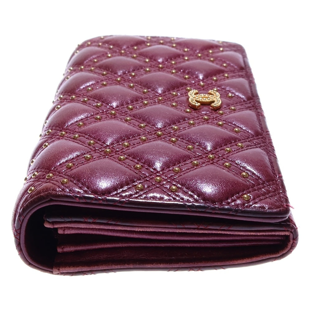 CHANEL(シャネル) スタッズマトラッセ フラップ長財布 ロング